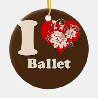 I Heart Ballet Floral Heart Ceramic Tree Decoration