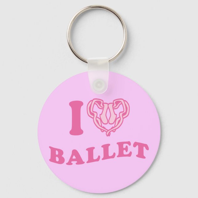 I Heart Ballet Key Ring (Front)