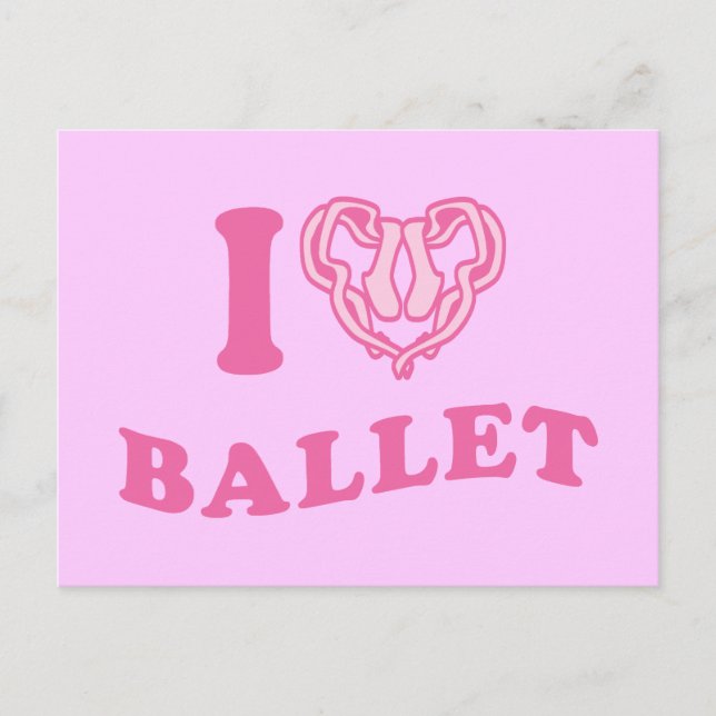 I Heart Ballet Postcard (Front)