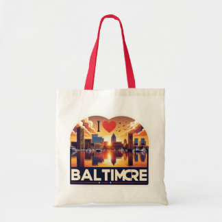 "I Heart Baltimore" Harbour View Tote Bag