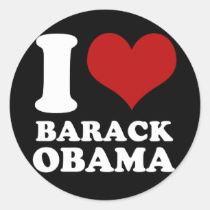 I heart Barack Obama Classic Round Sticker