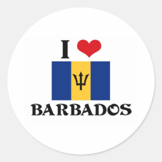 I HEART BARBADOS CLASSIC ROUND STICKER