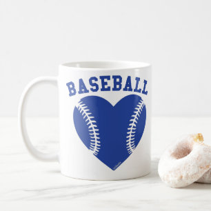 I HEART BASEBALL COFFEE MUG