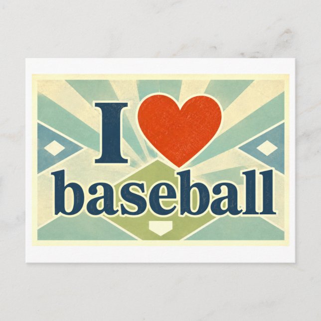 "I [Heart] Baseball" Postcard (Front)