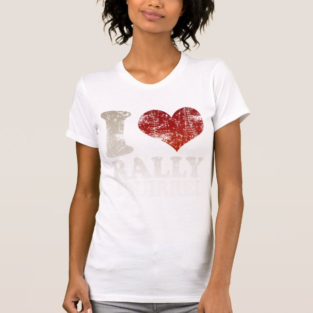 I heart Baseball Rally Squirrel t shirt (Front)