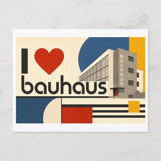 "I [Heart] Bauhaus" Postcard (Front)