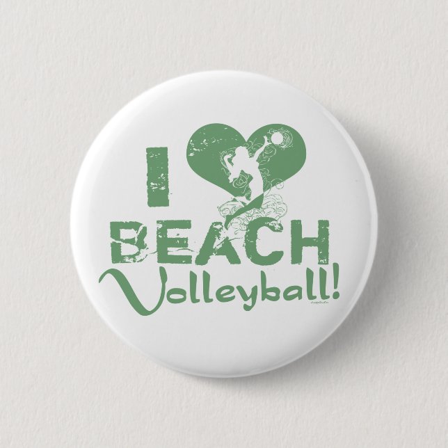 I Heart Beach Volleyball 6 Cm Round Badge (Front)