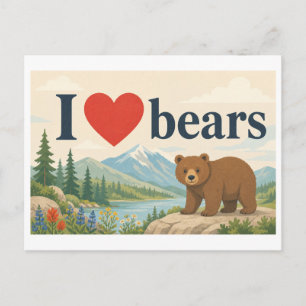 "I [Heart] Bears" Postcard