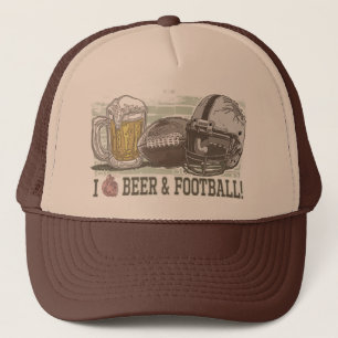 I Heart Beer and Football Trucker Hat
