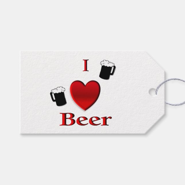 I Heart Beer Design Gift Tags (Front (Horizontal))