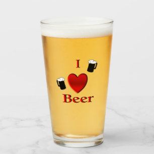 I Heart Beer Design Glass