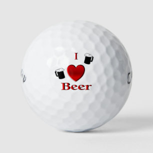 I Heart Beer Design Golf Balls