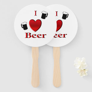 I Heart Beer Design Hand Fan