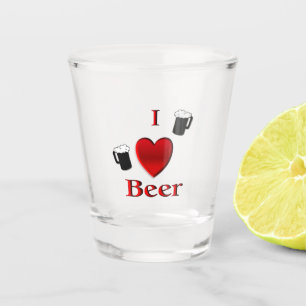 I Heart Beer Design Shot Glass