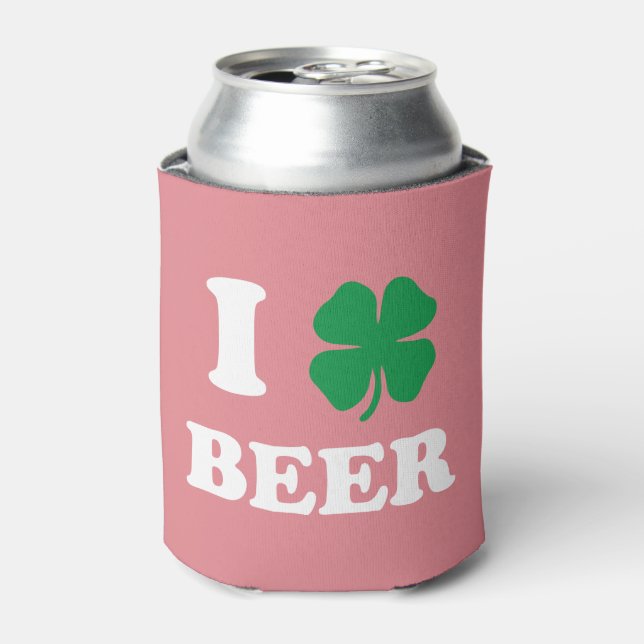 I Heart Beer Pink Can Cooler (Can Front)