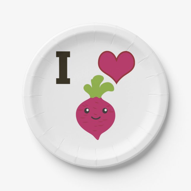 I Heart Beets Paper Plate (Front)