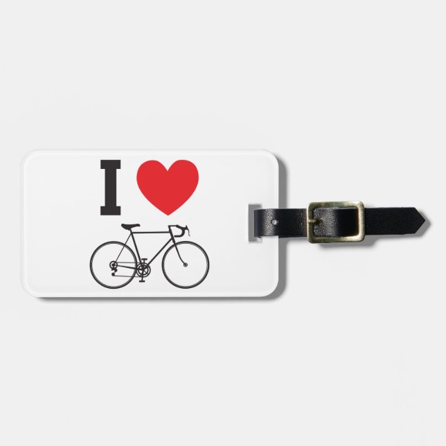 I Heart Bicycle Luggage Tag (Front Horizontal)