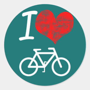 I Heart Bike Classic Round Sticker
