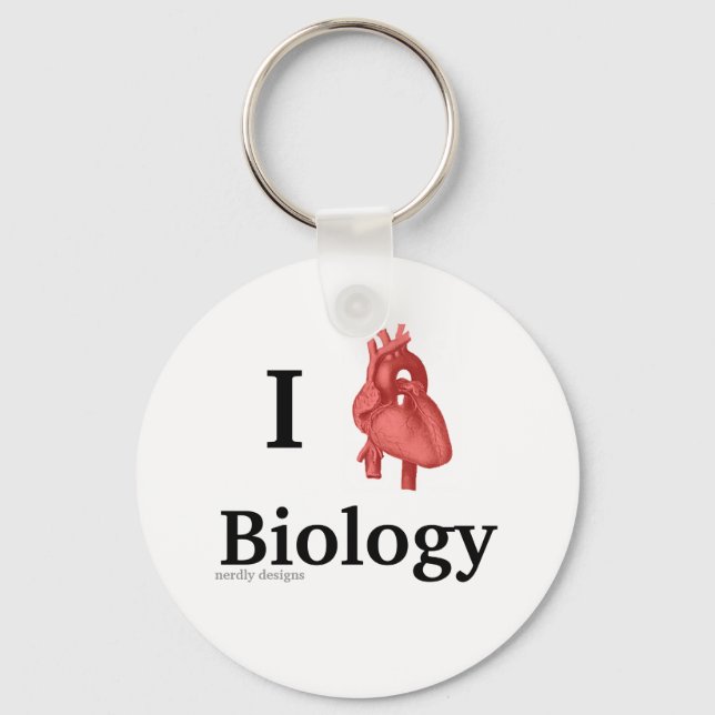 i heart biology keychain (Front)