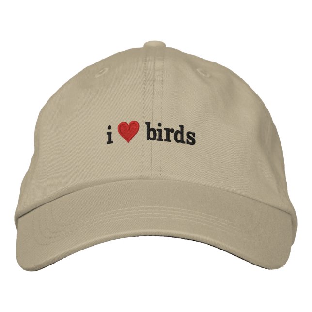 I heart birds birder funny birthday science embroidered hat (Front)