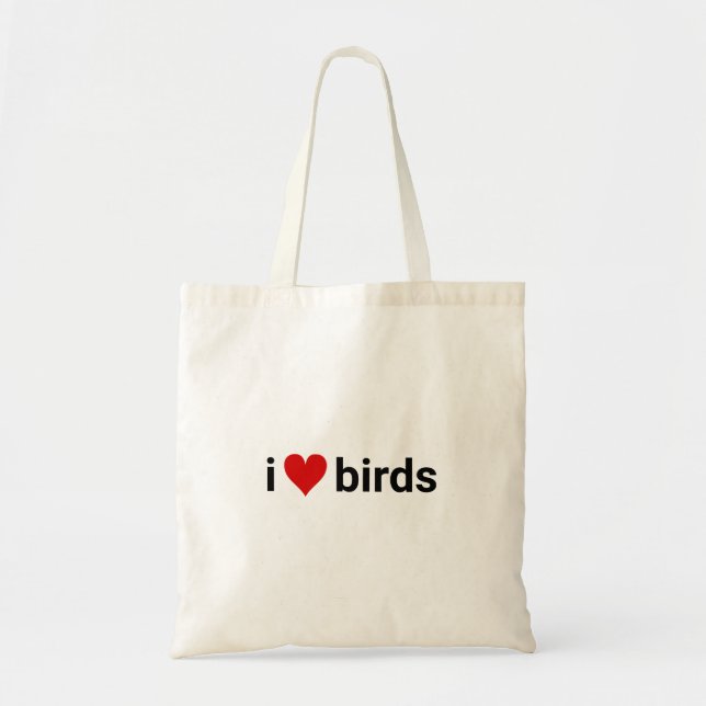 i heart birds birder funny scientist  wildlife tote bag (Front)