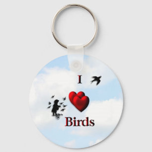 I Heart Birds / Feed the Birds Key Ring