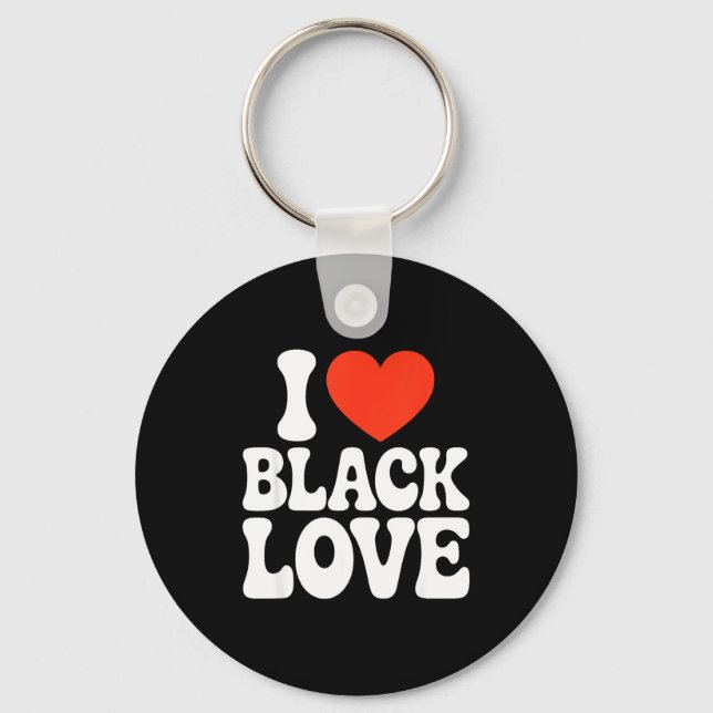 I Heart Black Love Couple Matching Couples African Key Ring (Front)