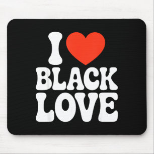 I Heart Black Love Couple Matching Couples African Mouse Mat