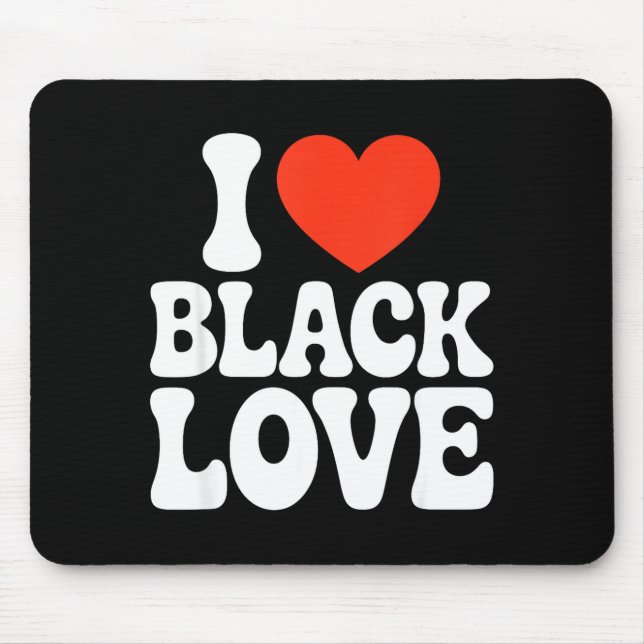 I Heart Black Love Couple Matching Couples African Mouse Mat (Front)