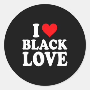 I Heart Black Love Cute Matching Couples African A Classic Round Sticker