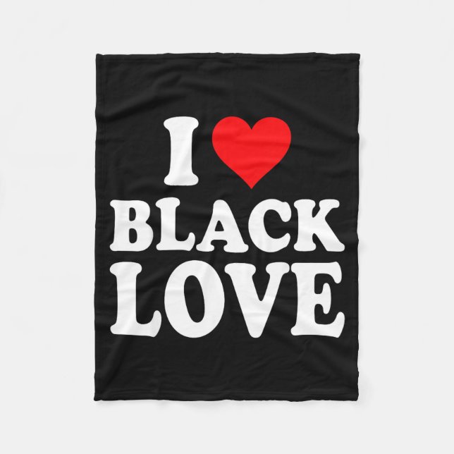 I Heart Black Love Cute Matching Couples African A Fleece Blanket (Front)