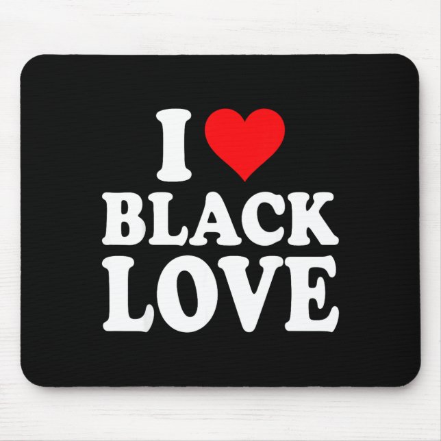 I Heart Black Love Cute Matching Couples African A Mouse Mat (Front)