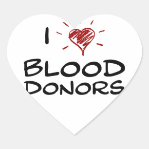 I Heart Blood Donors Heart Sticker