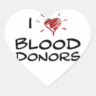 I Heart Blood Donors Heart Sticker