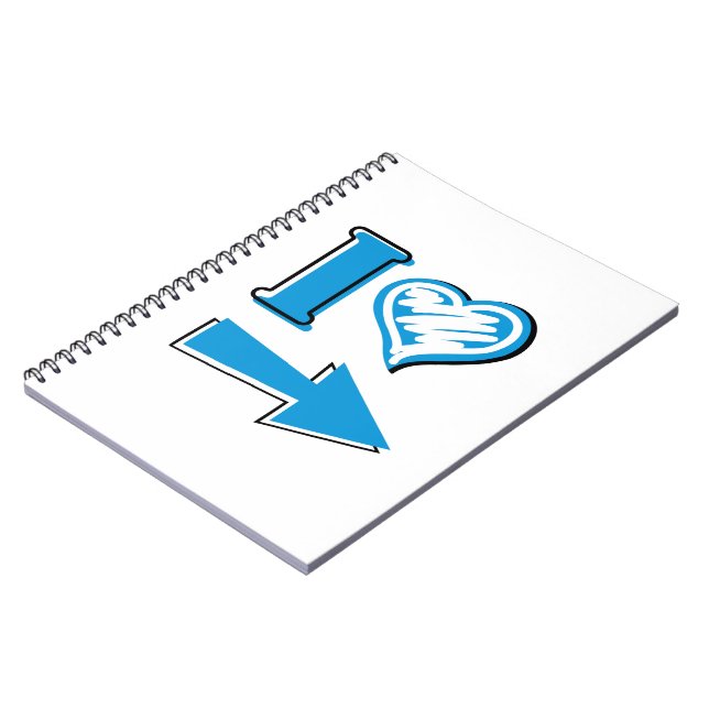 I Heart - Blue Arrow Notebook (Left Side)