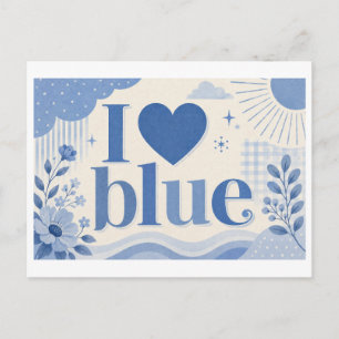 "I [Heart] Blue" Postcard