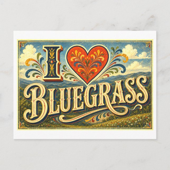 "I [Heart] Bluegrass" Postcard (Front)