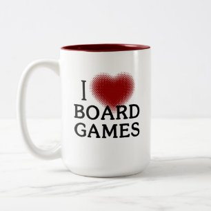 I Heart Board Games  Two-Tone Coffee Mug