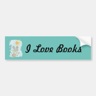I Heart Books Mouse Bumper Sticker