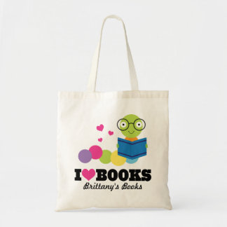 I Heart Books Personalised Library Tote Bag