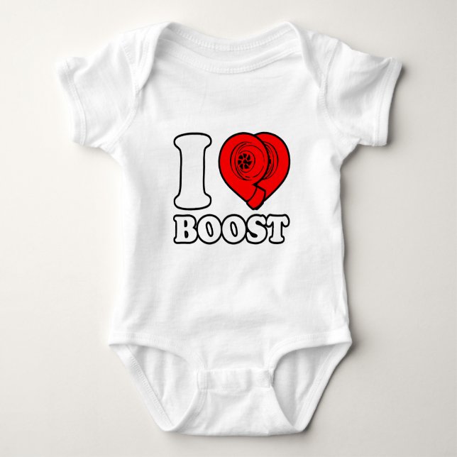 I Heart Boost Baby Bodysuit (Front)