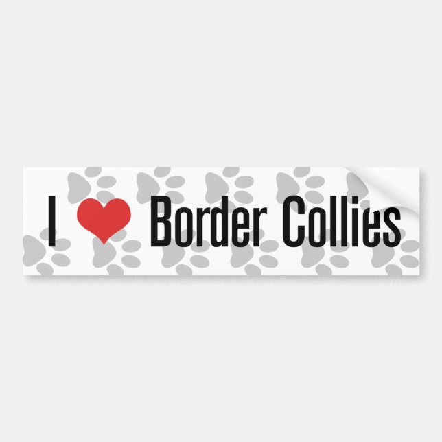 I (heart) Border Collies Bumper Sticker (Front)