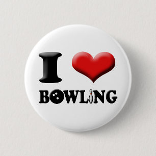I Heart Bowling Button