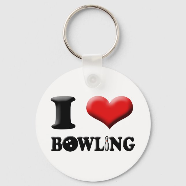 I Heart Bowling Keychain (Front)