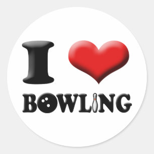 I Heart Bowling Sticker