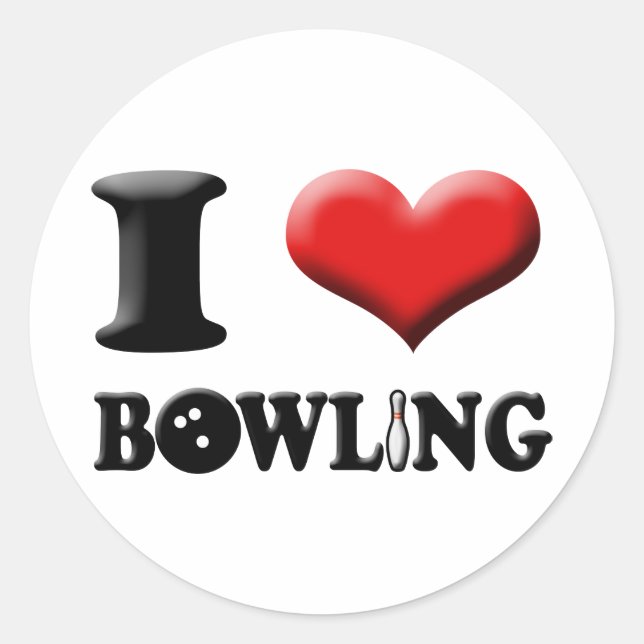 I Heart Bowling Sticker (Front)