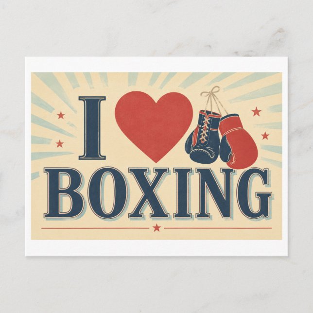 "I [Heart] Boxing" Postcard (Front)
