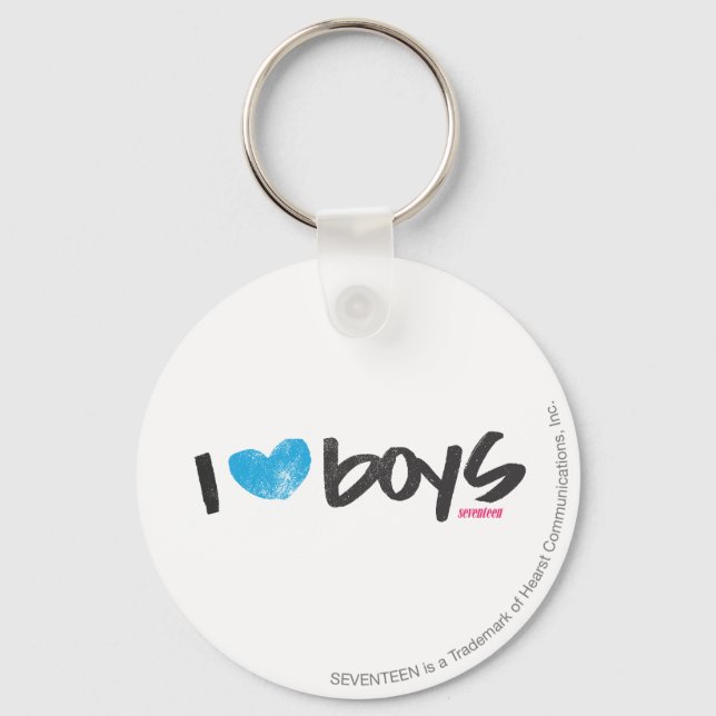 I Heart Boys Aqua Key Ring (Front)