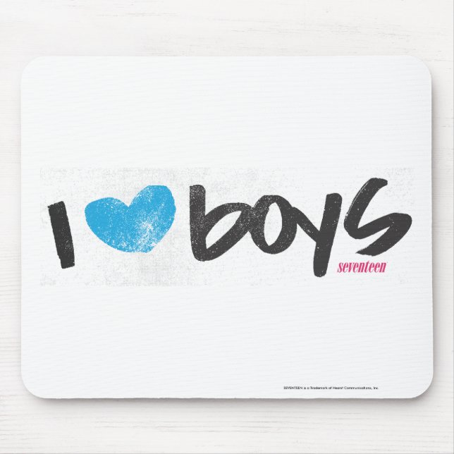 I Heart Boys Aqua Mouse Mat (Front)