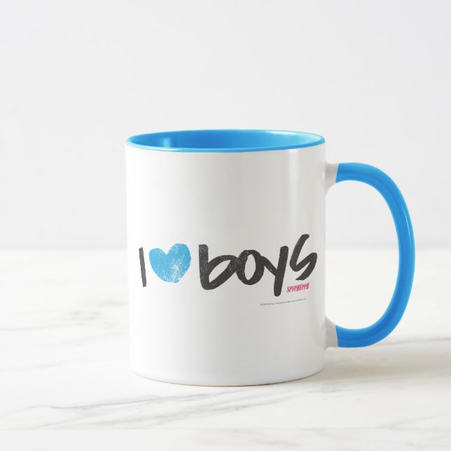 I Heart Boys Aqua Mug (Right)